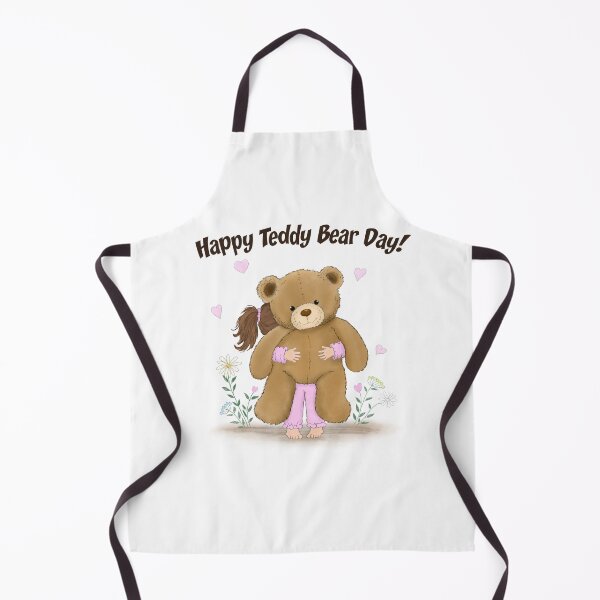 Item preview, Happy Teddy Bear Day Little Girl Hugging Bear designed and sold by daphsam.