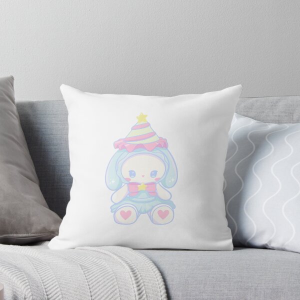 Item preview, Kawaii Pastels Bunny Plush with Party Hat Cute Aesthetic designed and sold by Mypixieart.
