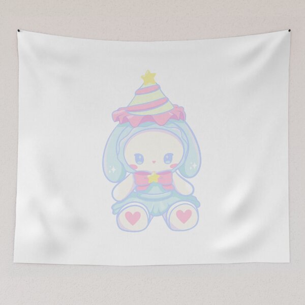 Item preview, Kawaii Pastels Bunny Plush with Party Hat Cute Aesthetic designed and sold by Mypixieart.