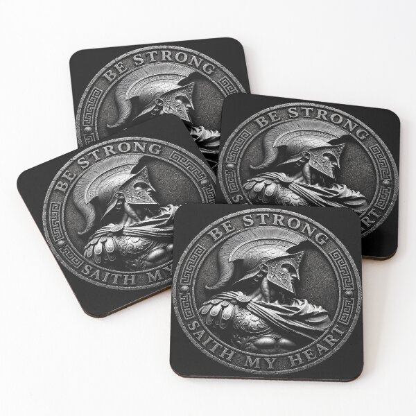 Item preview, Be Strong Saith My Heart | Odyssey Greek Coin Graphic designed and sold by FadedFrequency.