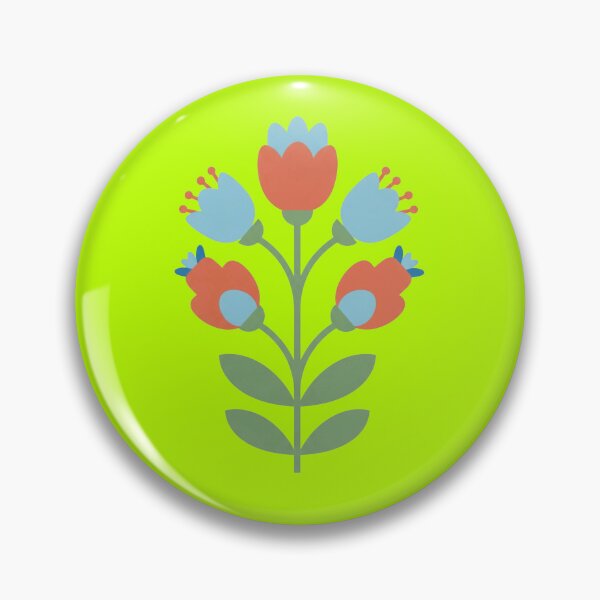 Item preview, Scandinavian Folk Art Flower Stem Illustration designed and sold by Dzblack.