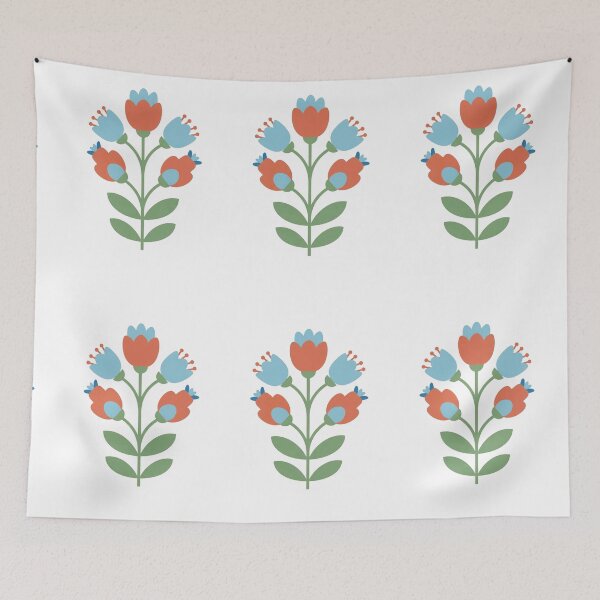 Item preview, Scandinavian Folk Art Flower Stem Illustration designed and sold by Dzblack.
