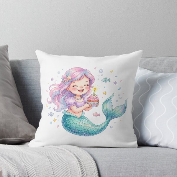 Item preview, Cute Birthday Mermaid Cupcake Illustration designed and sold by Rutvain.