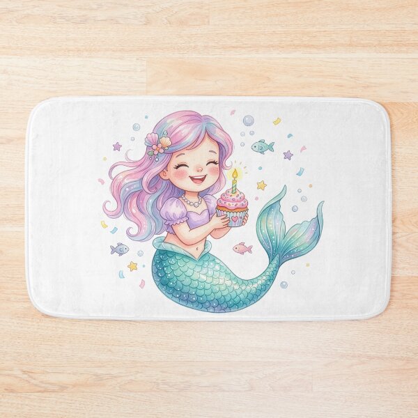Item preview, Cute Birthday Mermaid Cupcake Illustration designed and sold by Rutvain.