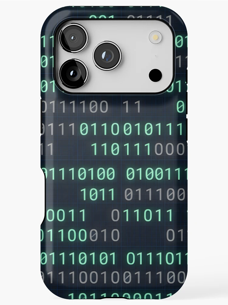 Thumbnail 1 of 4, iPhone Case, Binary Code Minimalist Pattern Bedding Tech Decor designed and sold by ThirdShiftLab.