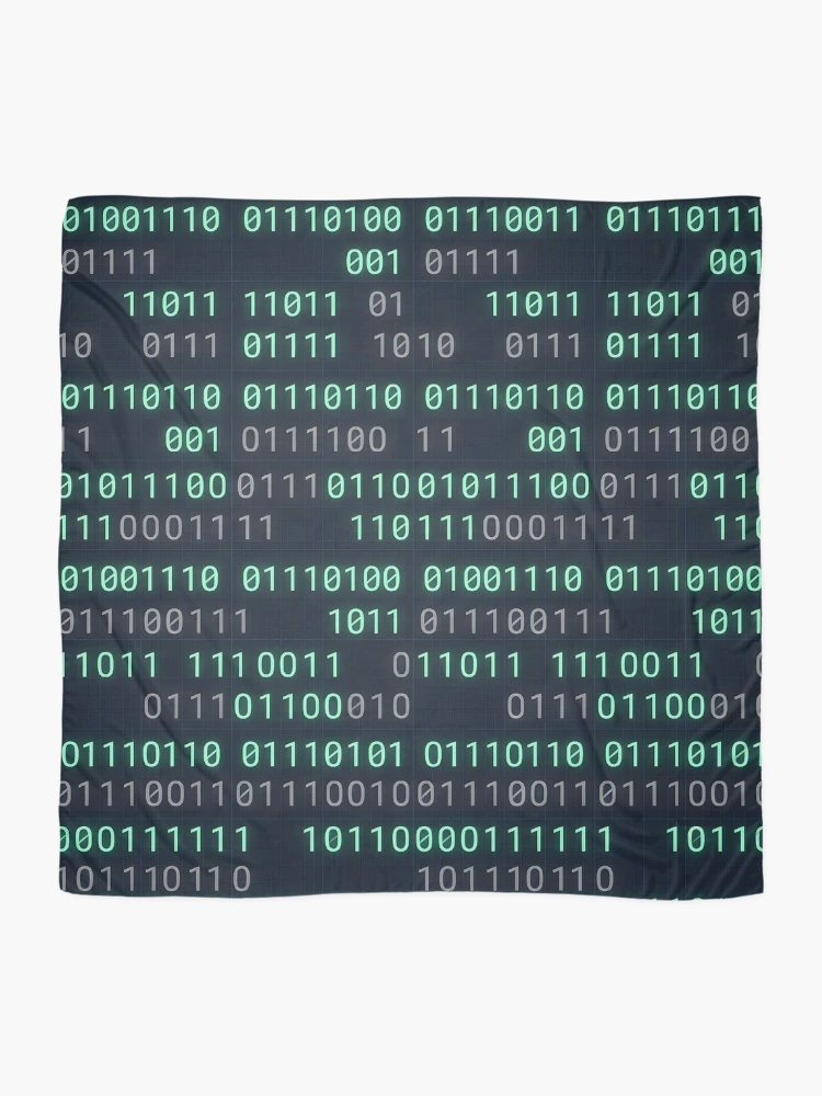 Thumbnail 2 of 3, Scarf, Binary Code Minimalist Pattern Bedding Tech Decor designed and sold by ThirdShiftLab.