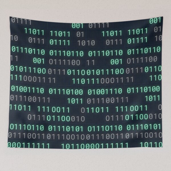 Item preview, Binary Code Minimalist Pattern Bedding Tech Decor designed and sold by ThirdShiftLab.