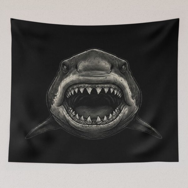 Item preview, Fierce Great White Shark Open Jaws Art designed and sold by DailySparks.