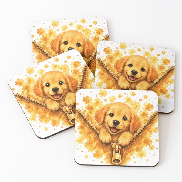 Artikelvorschau, Niedlicher Golden-Retriever-Welpe mit goldenem Reißverschluss entworfen und verkauft von GRFORA.