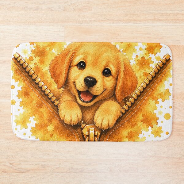 Item preview, Cute Golden Retriever Puppy in Golden Zipper designed and sold by GRFORA.