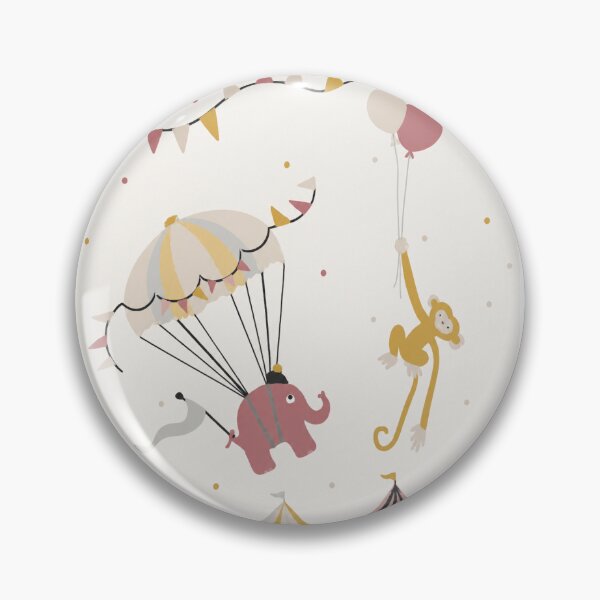 Item preview, Cute Circus Animals Elephant with Parachute and Monkey card  designed and sold by Mypixieart.