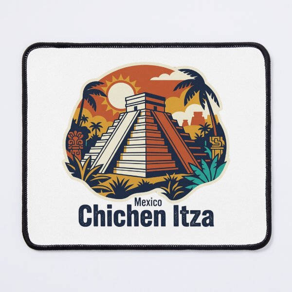 Item preview, Chichen Itza El Castillo Bold Retro Graphic Poster designed and sold by Inkworksbyshery.