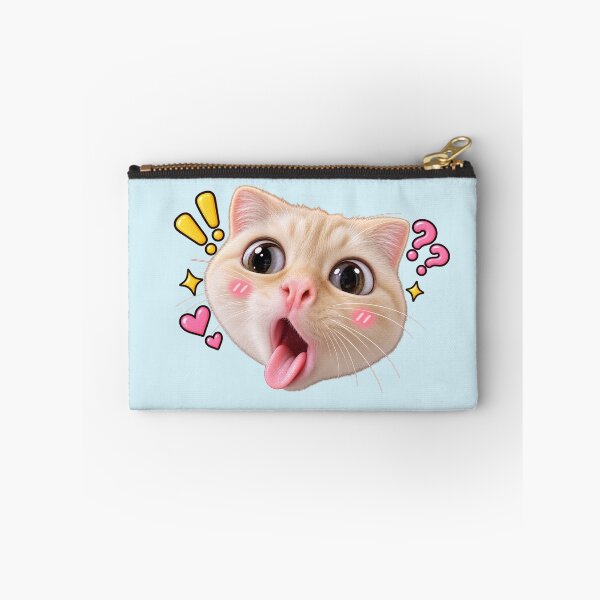 Item preview, Shocked Cat Meme – Funny Wide-Eyed Kawaii Cat Sticker designed and sold by StickyDelights.
