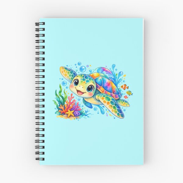 Item preview, A cute watercolor style colorful turtle illustration  designed and sold by lafataviola.