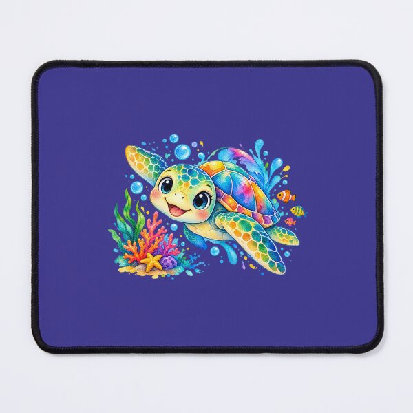 Item preview, A cute watercolor style colorful turtle illustration designed and sold by lafataviola.