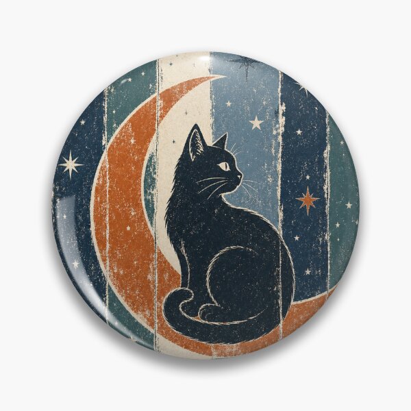 Item preview, Black Cat on the Crescent Moon Witchy Art designed and sold by VisualArtsOasis.