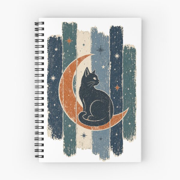 Item preview, Black Cat on the Crescent Moon Witchy Art designed and sold by VisualArtsOasis.