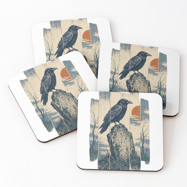 Item preview, Raven on the Old Gravestone Witchy Gothic Aesthetic designed and sold by VisualArtsOasis.