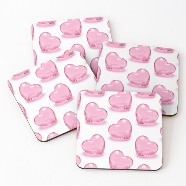 Item preview, Repeating Pink Glass Hearts Pattern designed and sold by JenniferMoren.