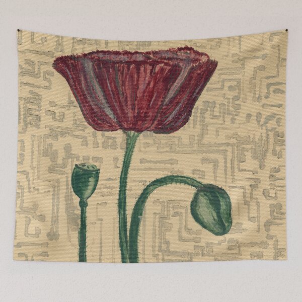 Item preview, Poppy With Circuit Traces designed and sold by Betsy Phillips.