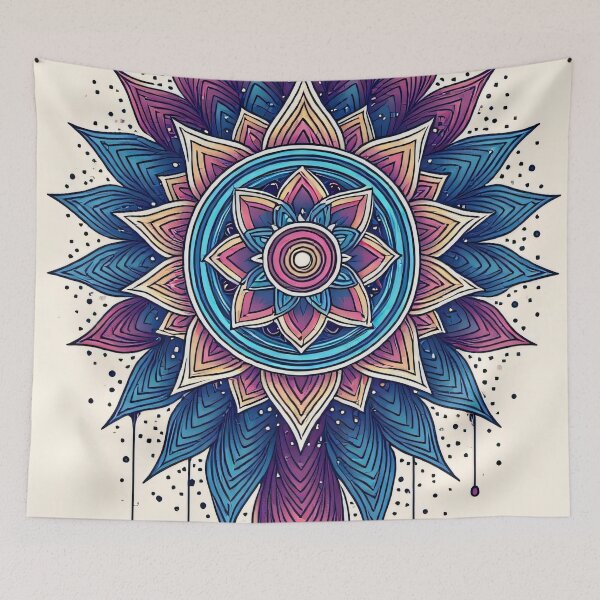 Item preview, Flower mandala with colorful colors and shapes designed and sold by Mianku | Für das Leben.