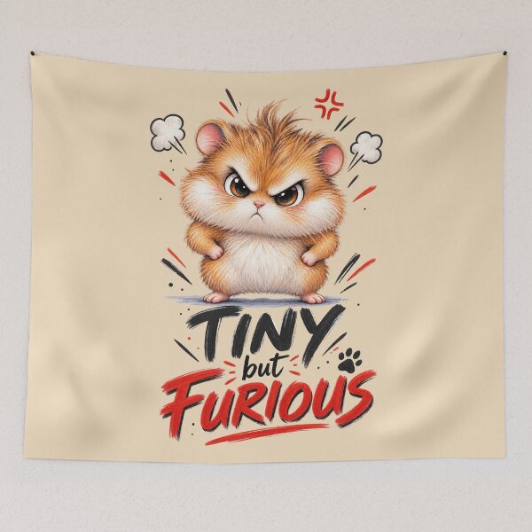 Item preview, Tiny but Furious Hamster – Funny Angry Hamster designed and sold by Sasas Design.