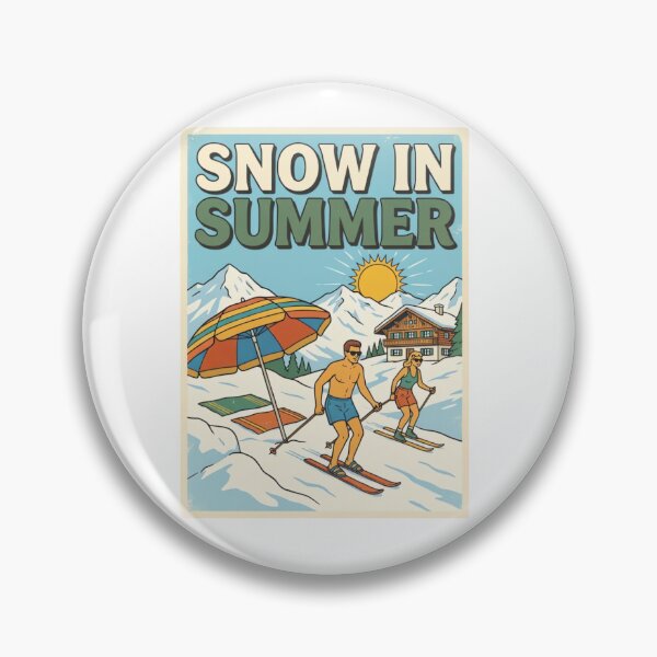 Item preview, Snow in Summer Vintage Ski Resort Travel Poster designed and sold by urbinet.