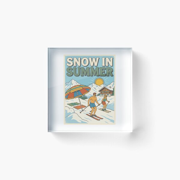 Item preview, Snow in Summer Vintage Ski Resort Travel Poster designed and sold by urbinet.