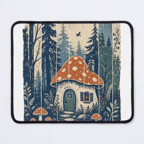 Item preview, Mushroom Cottage in the Deep Woods Witchy Halloween Aesthetic designed and sold by VisualArtsOasis.
