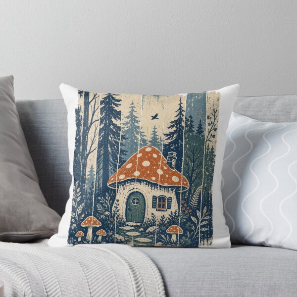 Item preview, Mushroom Cottage in the Deep Woods Witchy Halloween Aesthetic designed and sold by VisualArtsOasis.