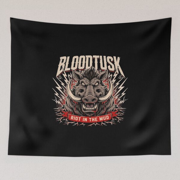 Item preview, Bloodtusk Riot In The Mud Wild Boar Deathcore Graphic designed and sold by Enea Kelo.