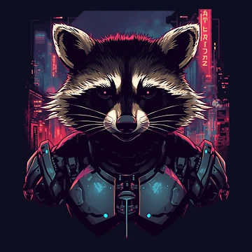Artwork thumbnail, Cyborg Raccoon by ArtCraftLab
