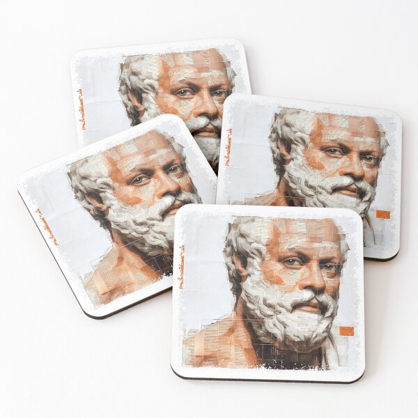 Item preview, Socrates & Ancient Greek Philosophers Collage - Stoicism & Classical Philosophy Decor (T-Shirt, Poster & Sticker) designed and sold by OzzFrequency.