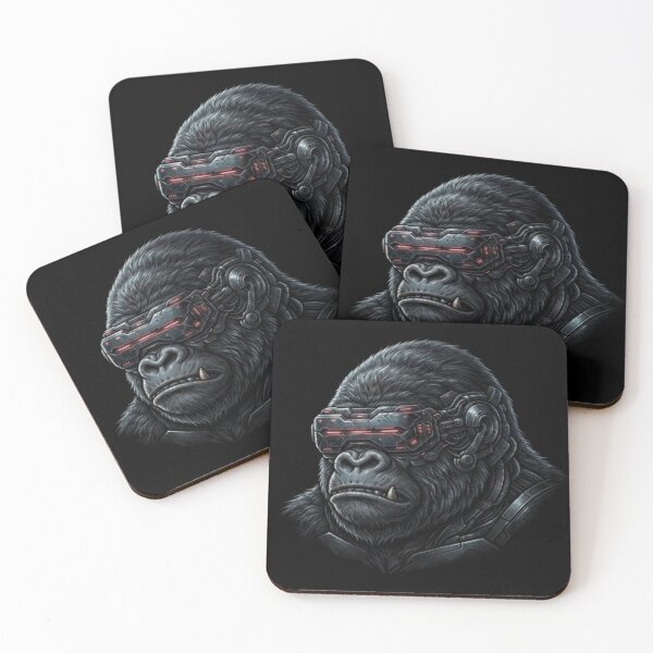 Item preview, Cybernetic Gorilla with Futuristic Tech Visor Art designed and sold by DailySparks.