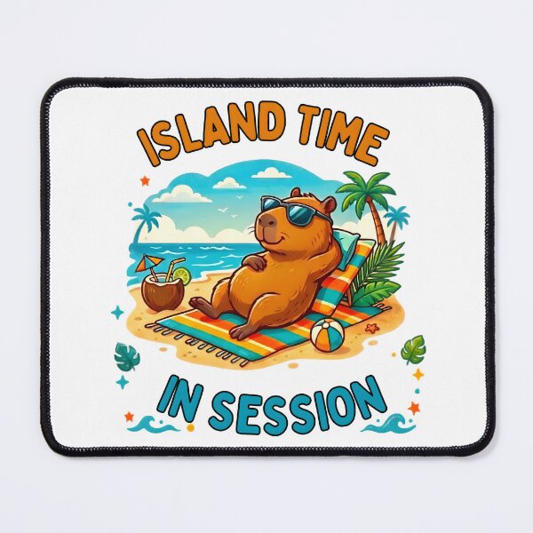 Item preview, Island Time In Session Capybara Beach Vacation T-Shirt designed and sold by laughingshirts.