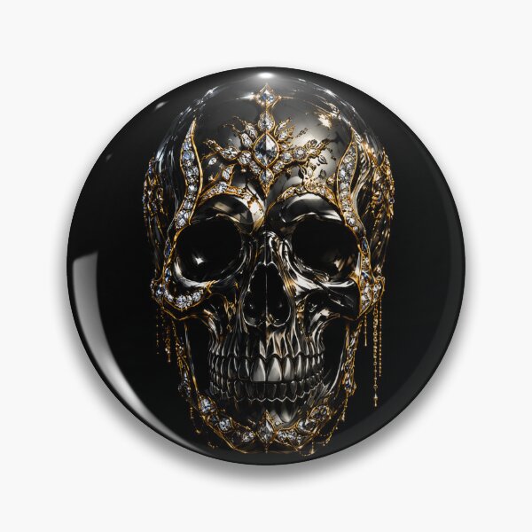Item preview, Regal Skull Emblem – Black & Gold Gothic Art designed and sold by TheLumina.