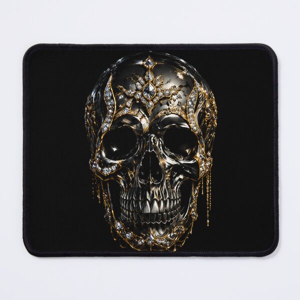 Item preview, Regal Skull Emblem – Black & Gold Gothic Art designed and sold by TheLumina.