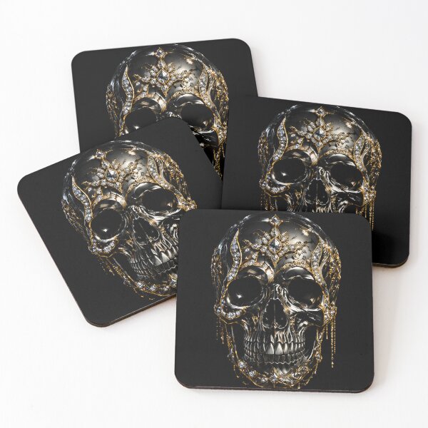 Item preview, Regal Skull Emblem – Black & Gold Gothic Art designed and sold by TheLumina.