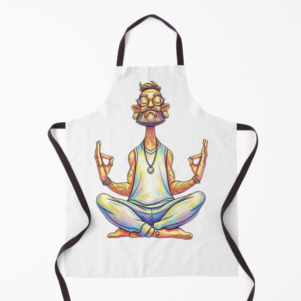 Item preview, Meditating Yogi Man in Neon Style designed and sold by MyCalmDraw.
