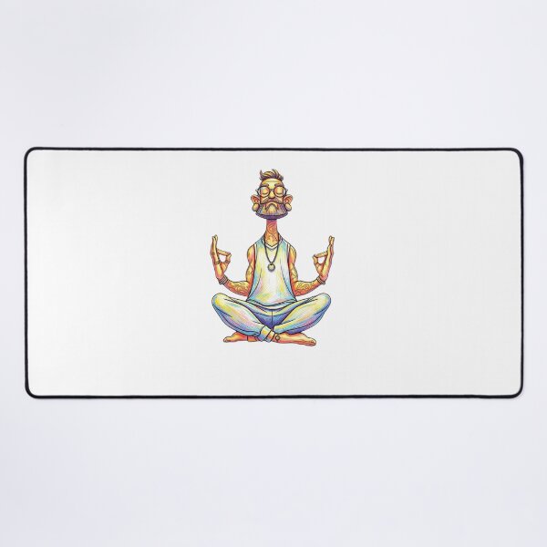 Item preview, Meditating Yogi Man in Neon Style designed and sold by MyCalmDraw.