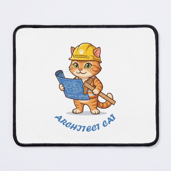 Item preview, Chief Architect Cat - Funny Engineering Blueprint Pet T-Shirt designed and sold by fowzi shokri.
