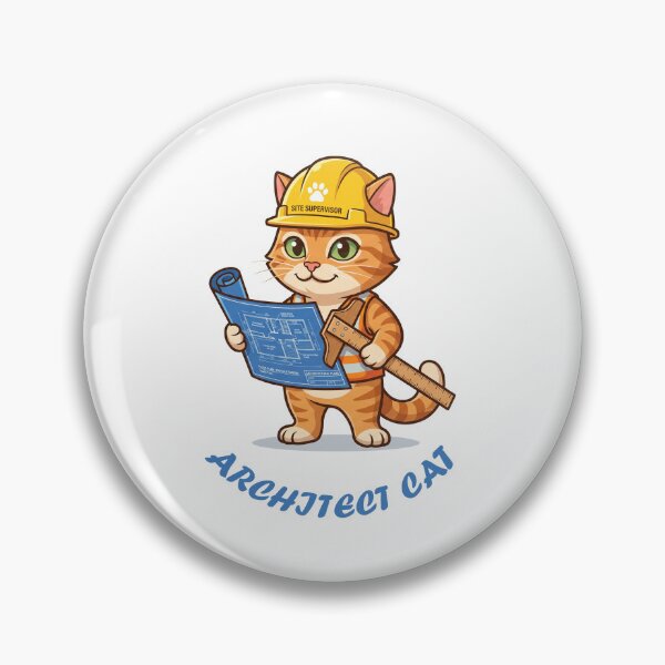 Item preview, Chief Architect Cat - Funny Engineering Blueprint Pet T-Shirt designed and sold by fowzi shokri.