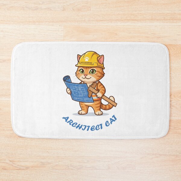 Item preview, Chief Architect Cat - Funny Engineering Blueprint Pet T-Shirt designed and sold by fowzi shokri.