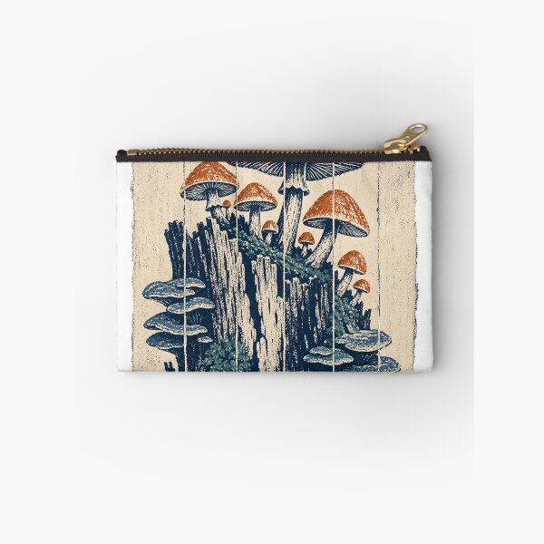 Item preview, Cluster of Mushrooms on the Old Tree Stump Witchy Occult Art designed and sold by VisualArtsOasis.