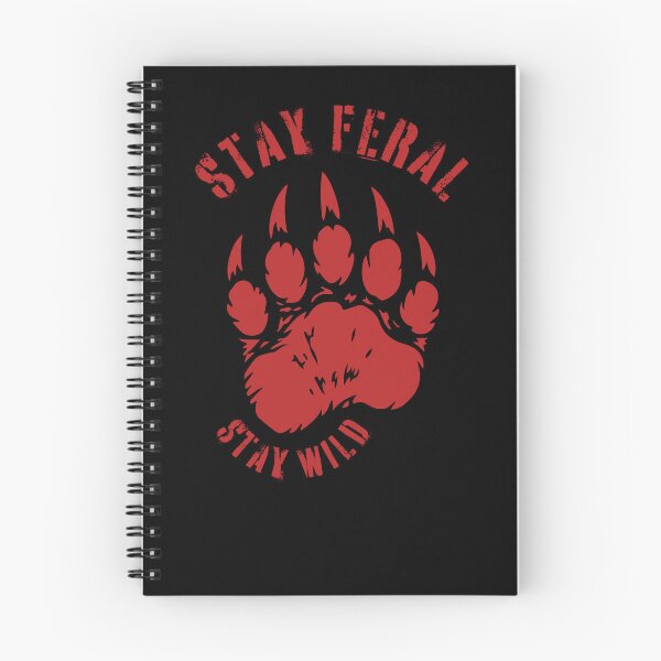 Item preview, Stay Feral, Stay Wild, bear tracks, wildlife rage designed and sold by ewicraft.