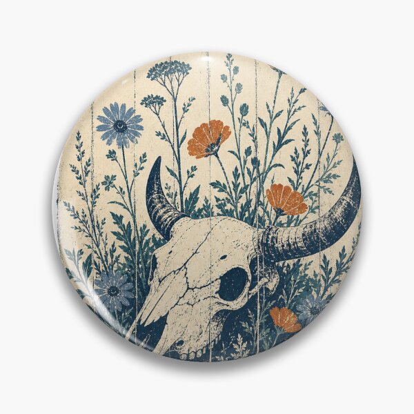 Item preview, Skull in the Bed of Wildflowers Witchy Gothic Aesthetic designed and sold by VisualArtsOasis.