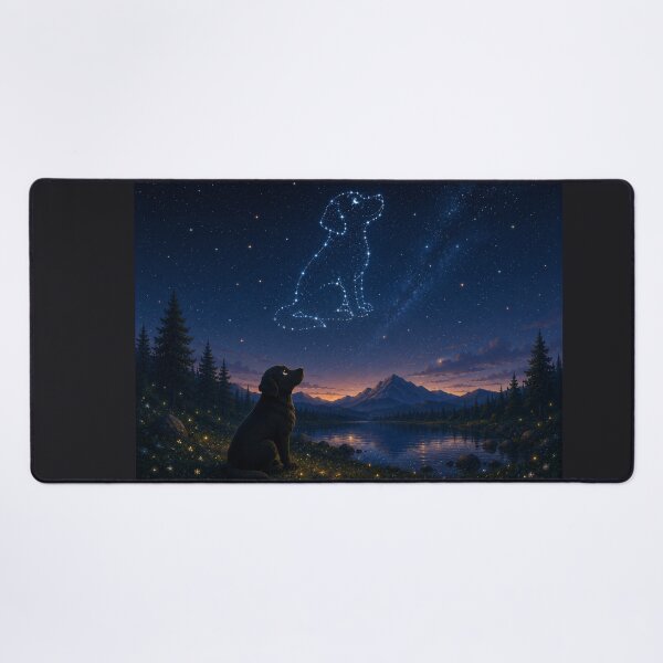 Item preview, Night of Constellations – Magical Labrador Under the Stars designed and sold by Goodthingstree.