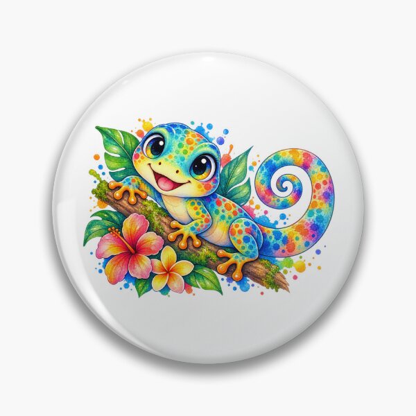 Item preview, Cute lizard watercolor style colorful illustration designed and sold by lafataviola.
