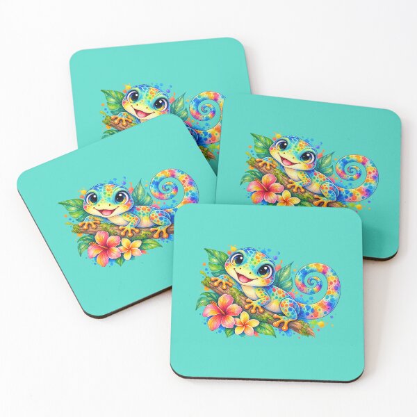 Item preview, Cute lizard watercolor style colorful illustration designed and sold by lafataviola.