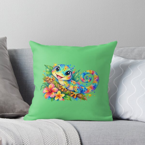 Item preview, Cute lizard watercolor style colorful illustration  designed and sold by lafataviola.